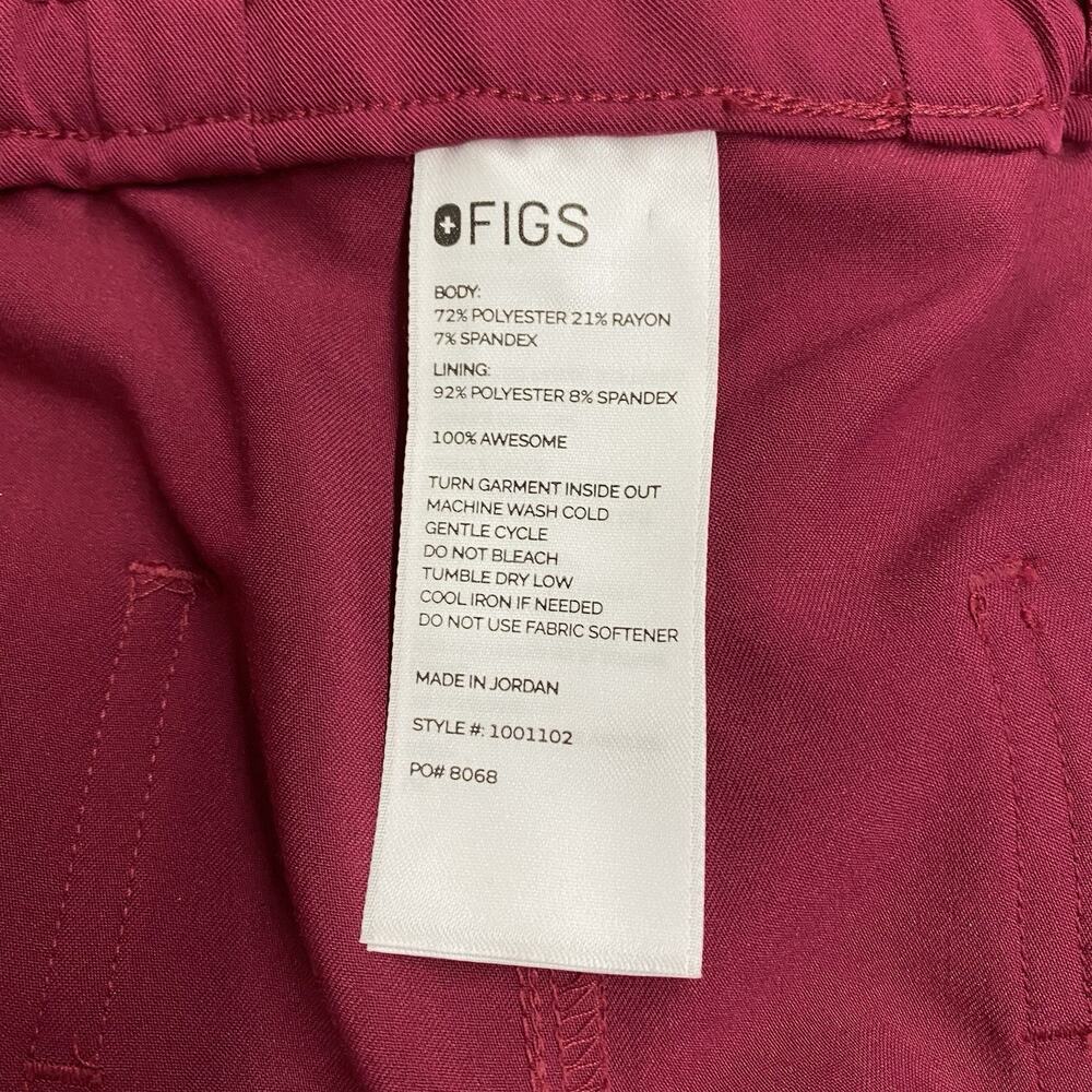 FIGS Dowa High Waisted Relaxed Straight Leg Scrub Pants 3XL Tall Raspberry Berry - Picture 2 of 9